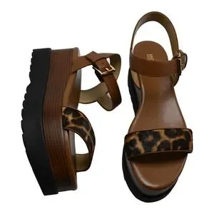 Marlon leather and logo hot sale flatform sandal